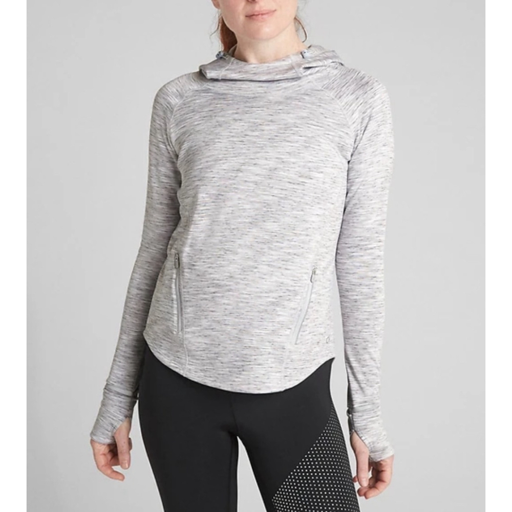 GapFit Women’s Orbital Fleece Hoodie Gray Matter Fitted Hoodie Size Medium​​​​​ - Picture 2 of 12